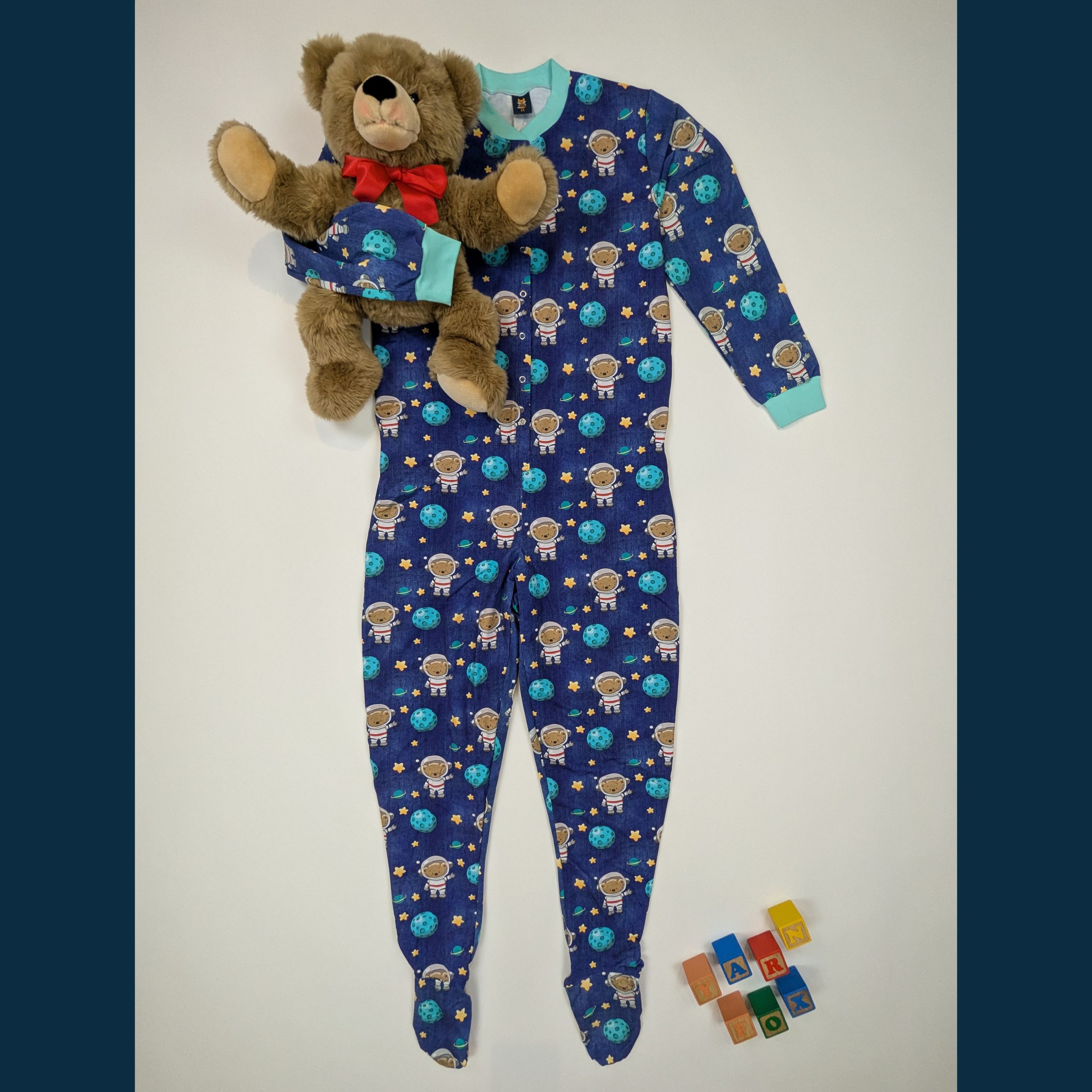 Astronaut Bär blau (mit Füßen)